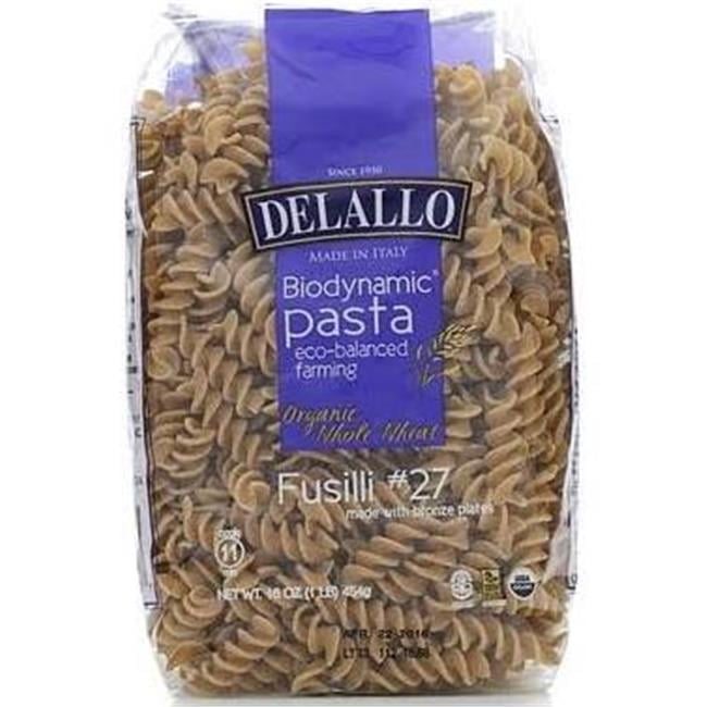 Delallo 1251503 16 oz Whole Wheat Fusilli Pasta