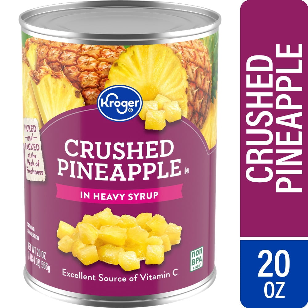 Kroger Canned Crushed Pineapple in Heavy Syrup 20 oz - 5 Pack