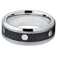 thumbnail image 2 of Carbon Fiber Tungsten Ring Tungsten Carbide Ring Screw Design 8mm Tungsten Band Men & Women Comfort Fit, 2 of 3