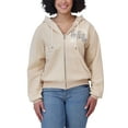 thumbnail image 4 of Women's WEAR by Erin Andrews Cream Los Angeles Lakers Plus Size Tonal Felt Patch Full-Zip Hoodie, 4 of 5