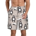 thumbnail image 2 of Uemuo Cartoon Bear Brown Pattern Men's Swim Trunks Hawaiian Beach Bathing Suit Swimsuits Beach Quick-Dry Shorts with Pockets-3X-Large, 2 of 9