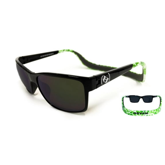 Hoven Monix Black-Greenturtle Gloss-Grey/Grey Polarized Sunglasses