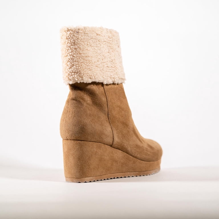 Cecelia New York Geramy Brown Suede Faux Fur Cuff Side  display picture 2