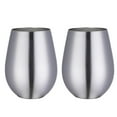 thumbnail image 1 of Father's Day Gift Stainless Steel Stemless Wine Glass, Outdoor Portable Wine Tumbler For The Pool, Camping, Cookouts, Travel - Set Of 2 Metal Drinking, 1 of 4