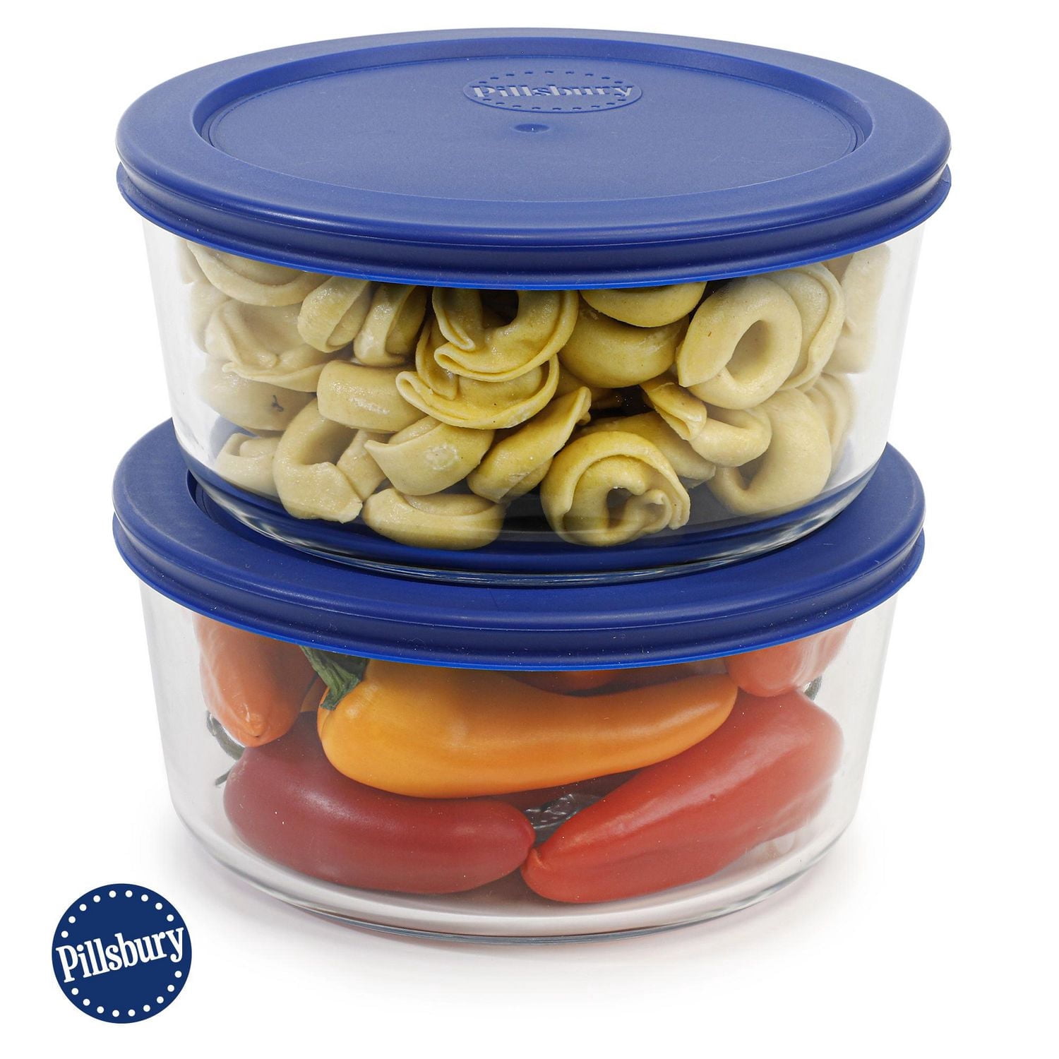 Pillsbury 4pc Rectangular Glass Round Food Storage Container  944ml