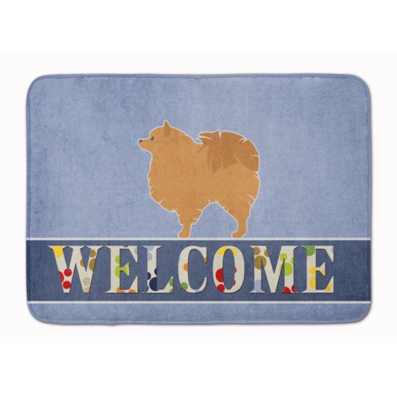 Carolines Treasures BB5546RUG Pomeranian Welcome Machine Washable Memory Foam Mat 19 X 27" multicolor