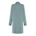 thumbnail image 4 of Dpytoraw Women's Comfortable New Casual Solid Color Button Mid Length Long Sleeve Loose Shirt Casual Dress, 4 of 5