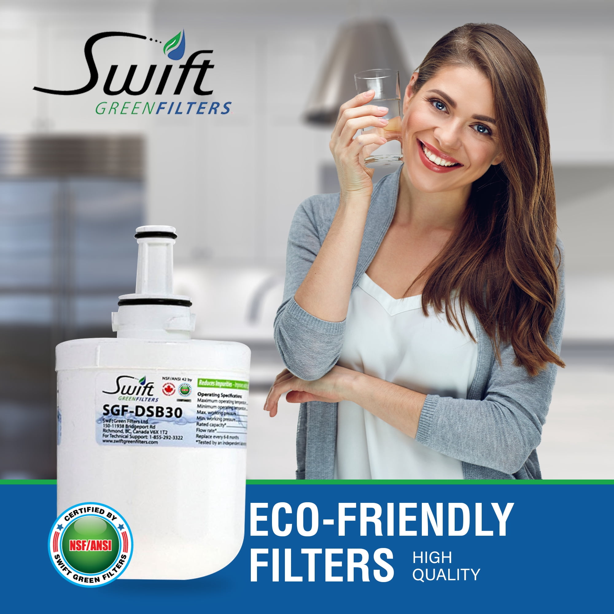 Swift Green Filters SGF-DSB30 Compatible Refrigerator Water Filter for DA2900003 (Pack of 3)
