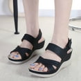 thumbnail image 7 of Leozcaa Women's Walking Sandals Lightweight Soft Footbed Low Wedge Comfort Indoor Outdoor Flat Casual Shoes, 7 of 7