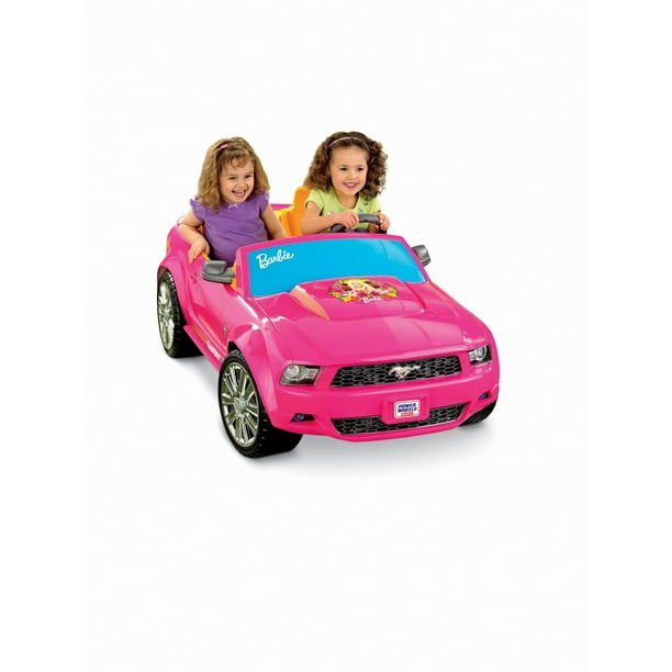 Power Wheels Barbie Pink Ford Mustang Car Electric 12V Ride-On P8812 - Open Box - Walmart.com
