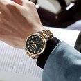 thumbnail image 4 of Men's Business Chronograph Watch Waterproof Date Display Quartz Stainless Steel Dress Watch for Men Office Casual Water Resistant Black, 4 of 9