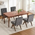 thumbnail image 6 of Kidol & Shellder Modern Upholstered Dining Chairs Set of 2 Tufted Armless Kitchen Chairs with Linen Fabric & Wooden Legs,Dark Gray, 6 of 9