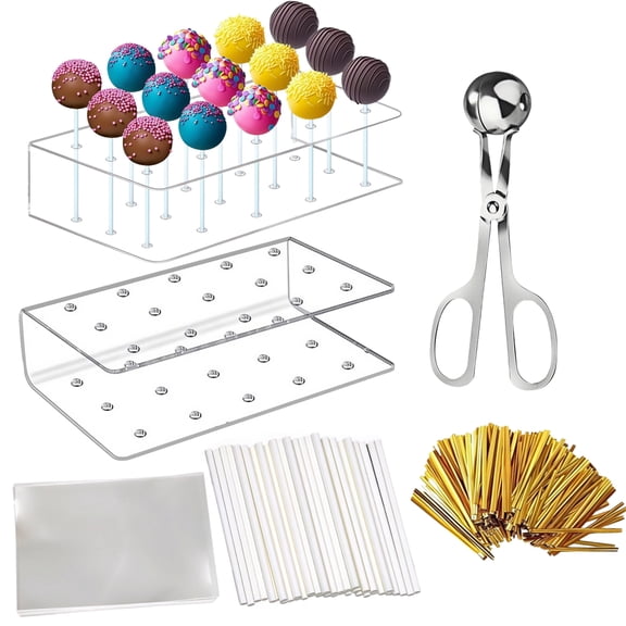 WuPing Cake Pop Kit - Includes Mold, Display Stand, Clear Wrappers, Lollipop Sticks and Twist Ties