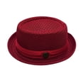 thumbnail image 3 of Straw Hat Summer Breathable Mesh Pork Pie Hat for Men and Women, Vintage Bowler Cap, Vintage Gentleman Band Cap Beach Outdoor Travel Party Classic Jazz Bowler Hats, 3 of 7