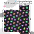 thumbnail image 5 of Galaxy Cat Head Black Pattern Teens Toddler Nap Mat with Pillow, Sleeping Mat Bag for Preschool Daycare 59"x22", 5 of 6