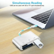 TSV USB C to SD Card Reader, Micro SD Memory Card Reader, Type C to SD Card Reader Adapter 2TB Capacity Fit for MacBook Camera Android Windows Linux