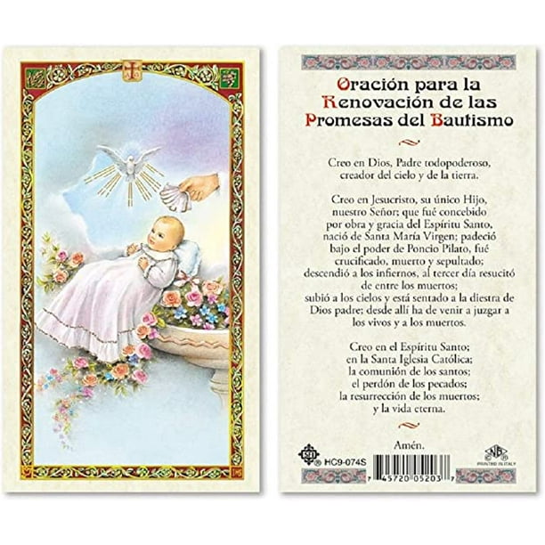 25 Pkg Spanish Baptism Child Baptism Blessing Laminated Prayer Cards Walmart Com Walmart Com