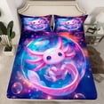 thumbnail image 2 of jejeloiu Kawaii Axolotl Twin Sheet Sets,Galaxy Starry Sky Bedding For Girls Women 3-Piece, 2 of 7