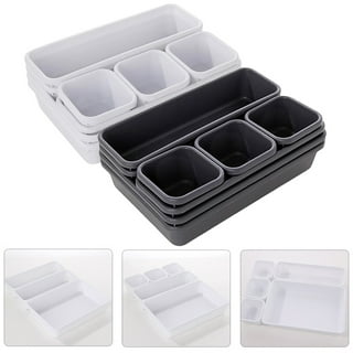  Umikk Interlocking Desk Drawer Organizer Tray, 24 PCS Desk Drawer  Organizer, Office Drawer Dividers Storage Bins for Kitchen Bathroom Office,  3 Different Sizes, Grey : Office Products