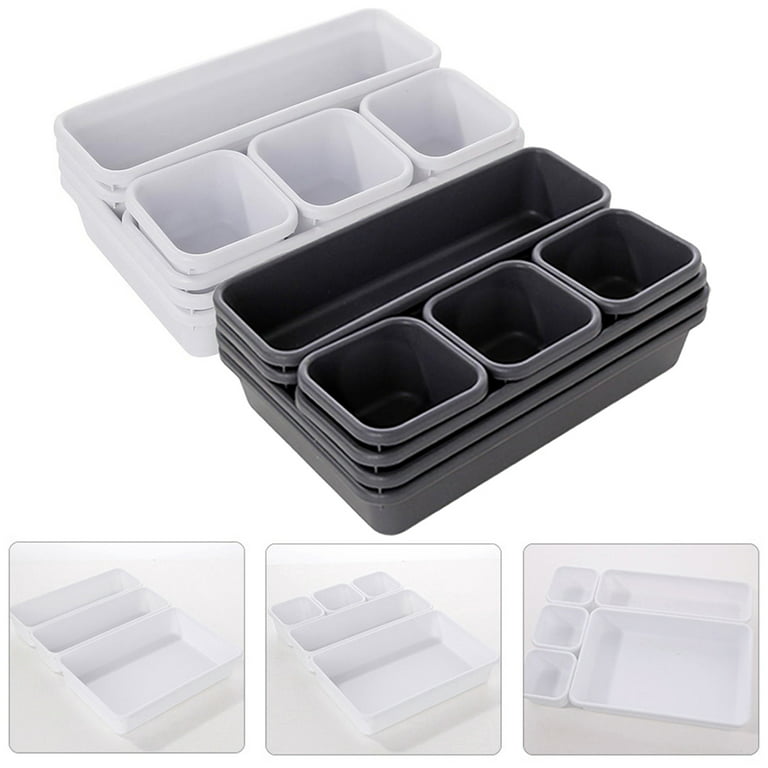 LotFancy 8Pcs Clear Plastic Drawer Organizers Storage Tray for Utensil  Silverware Kitchen