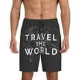 thumbnail image 2 of Picia Travel The World1 Pajama Shorts for Men, Men's Pajama Bottoms, Sleepwear,Short Pajama Pants-XX-Large, 2 of 9