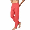 thumbnail image 2 of Miqool Mens Casual Pants Elastic Waist Lightweight Loose Straight Leg Lounge Pants Home Yoga Trousers with Pockets, 2 of 7