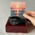 thumbnail image 6 of Faith and Prayer Men's Stainless Steel & Vegan Leather Cross Bracelet - Vegan Leather with Stainless Steel, 6 of 14