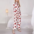 thumbnail image 3 of Pofeuu Hand Drawn Strawberry Print Womens Pajamas Set Long Sleeve Sleepwear Button Down Nightwear Soft Pj Lounge Sets Button Down Pajamas Women-Small, 3 of 7