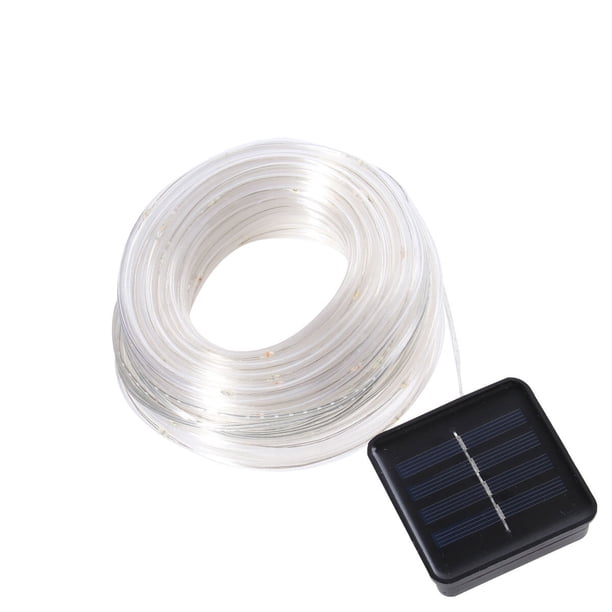 EeaseMX Guirnalda de luces LED solares impermeables para exteriores, luces nocturnas universales para jardín y patio (100 luces, blanco cálido)
