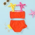 thumbnail image 6 of Younger Tree Little Girls Two Pieces Swimsuit Color Block Stripe Swimwear Summer Beach Bathing Suit for 5-6T, 6 of 8