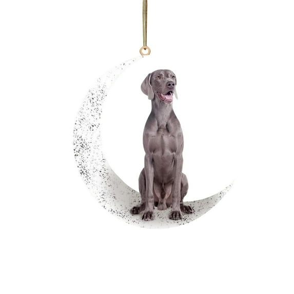 Alohelo Iron Art Sit On The Moon Lovely Dog Moon Ornament For Dog Lovers Christmas Tree Pendent