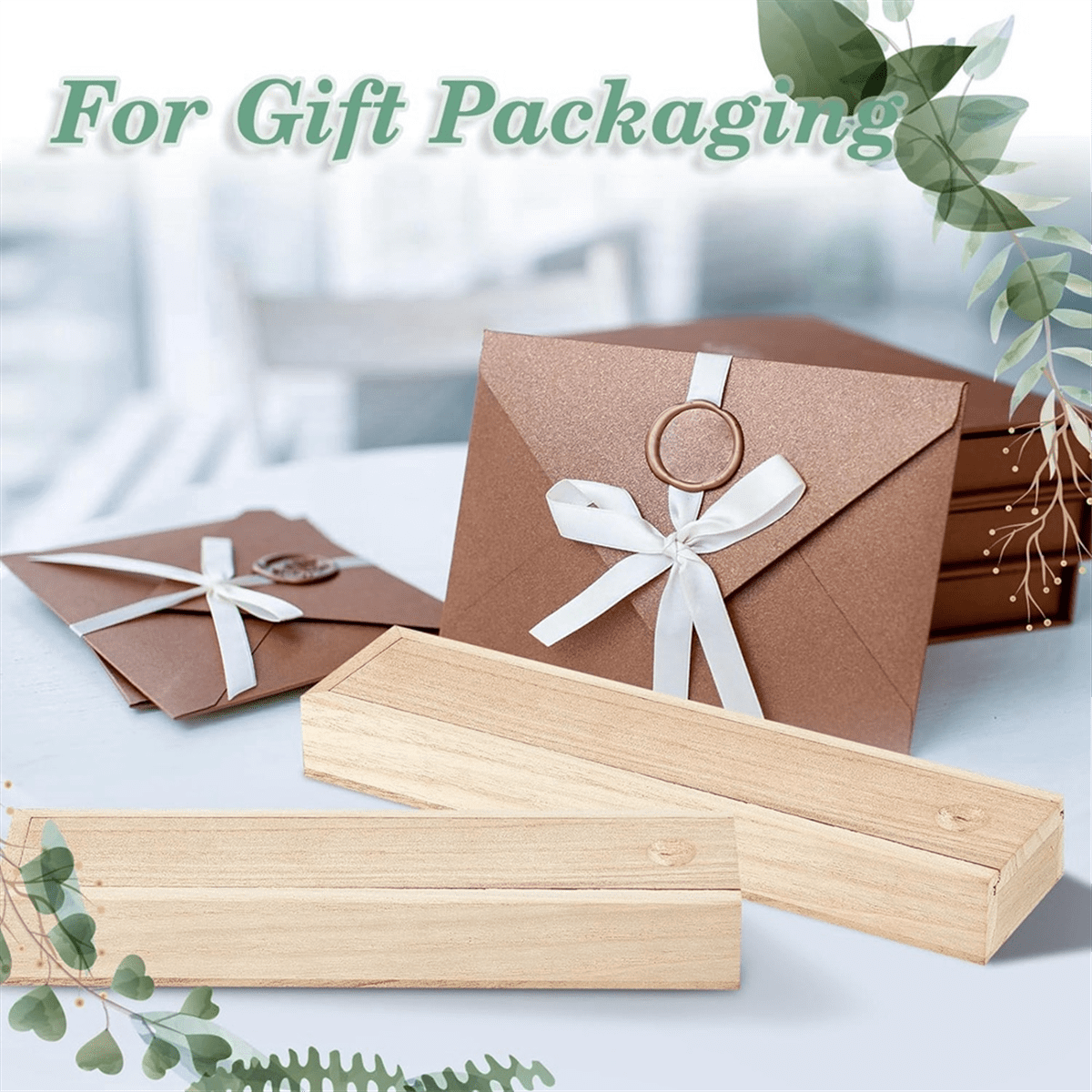 12 Pcs Unfinished Wood Box with Sliding Lid 9 X 2.2 X 1.2 Inch Small Wood Box Case Container Gift Jewelry Box Pencil Box