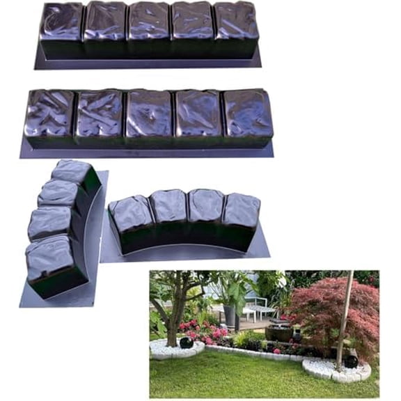 Set of 4 Plastic Concrete Curb Molds – Reusable Garden Edging DIY Landscaping Garden Cement Curbs Garden Patio BR02 BR04$$Garden & Patio