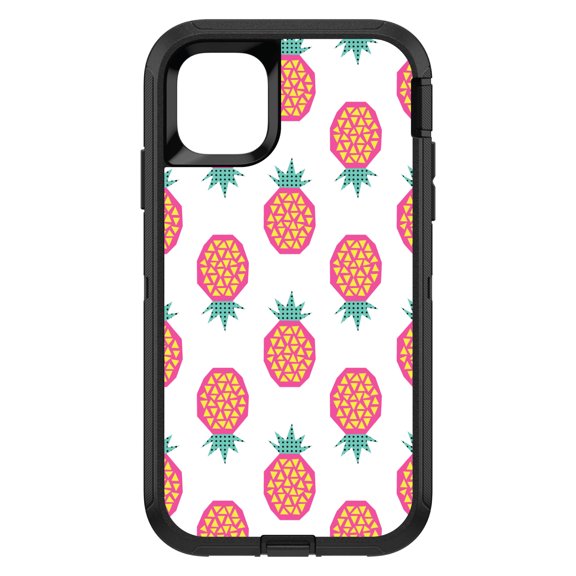 DistinctInk Custom SKIN / DECAL compatible with OtterBox Defender for iPhone 11 (6.1" Screen) - Summer Graphics - Pineapple Pattern - Pink