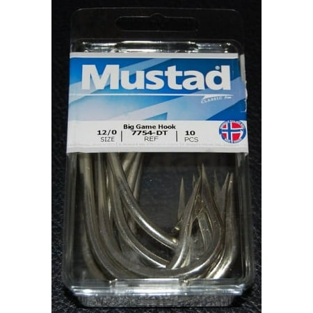 UPC: 0023534219526 | Mustad 7754-DT Big Game Bay King Hooks – Size 12/0