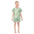 thumbnail image 6 of joogoo Sailboats Vintage Pattern Pajama Sets Short Sleeve Cotton 2-Piece Sleepwear 8Y, 6 of 7