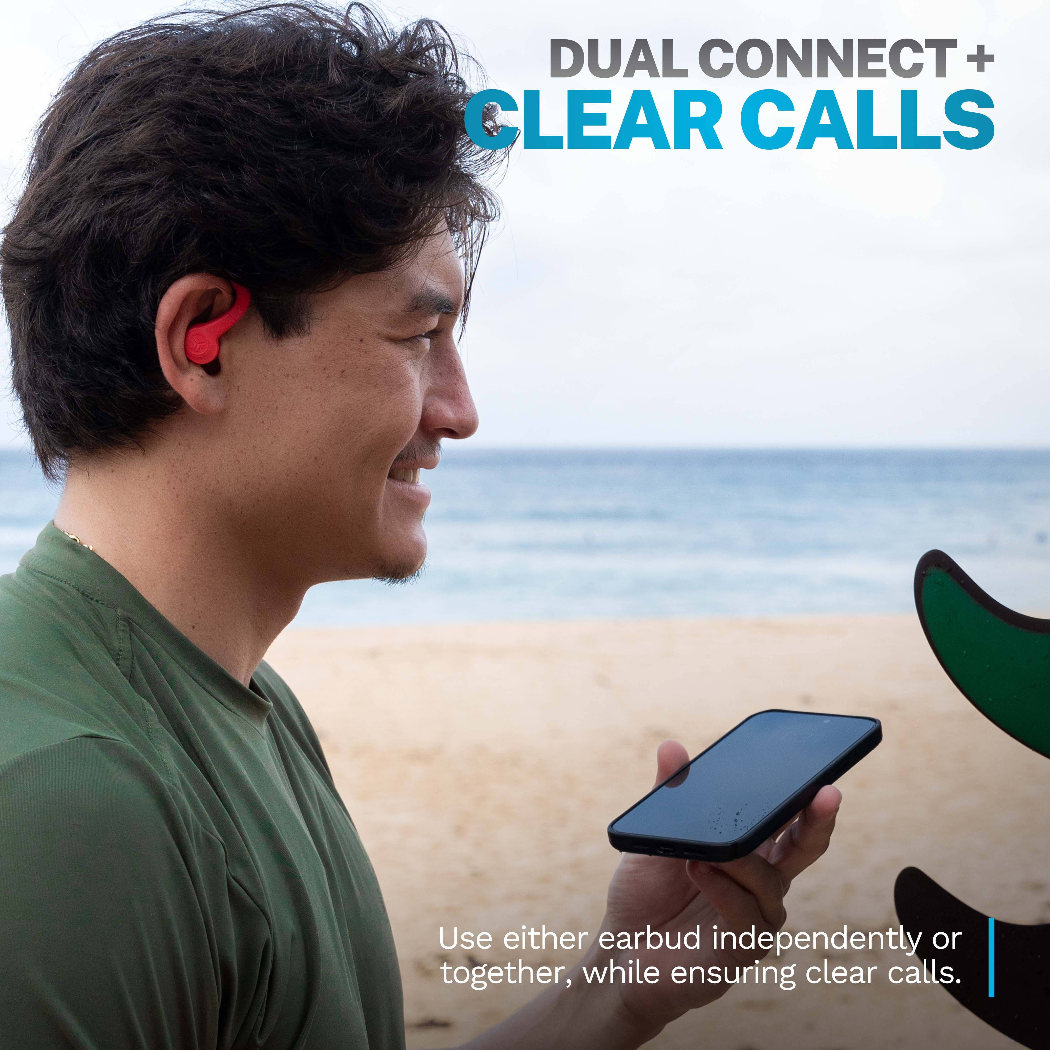 JLab Go Sport+ Wireless Workout Earbuds, 35 Hr Playtime, Secure Earhook, Custom Sound & Controls, Coral