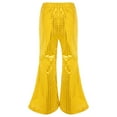 thumbnail image 2 of YONGHS Kids Boys Girls Shiny Sequins Jazz Hip Hop Dance Flare Pants Bell Bottoms Trousers Gold 3-4, 2 of 7