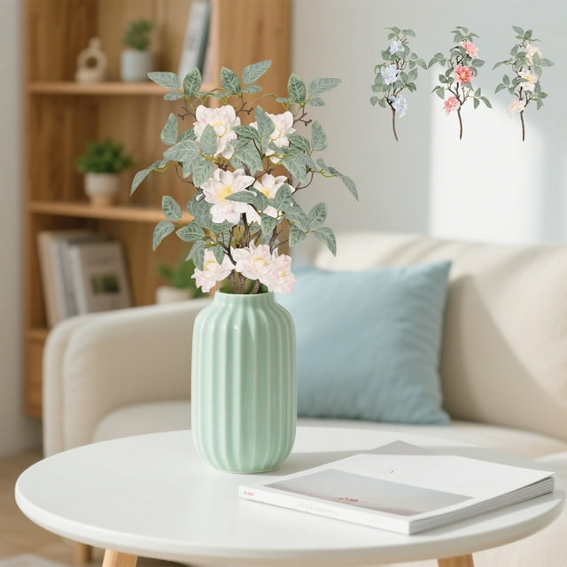 Peonías artificiales - Peonías de seda realistas para bodas y decoración del hogar, ramo multicolor de 13,4" de altura, arreglos florales de estilo europeo