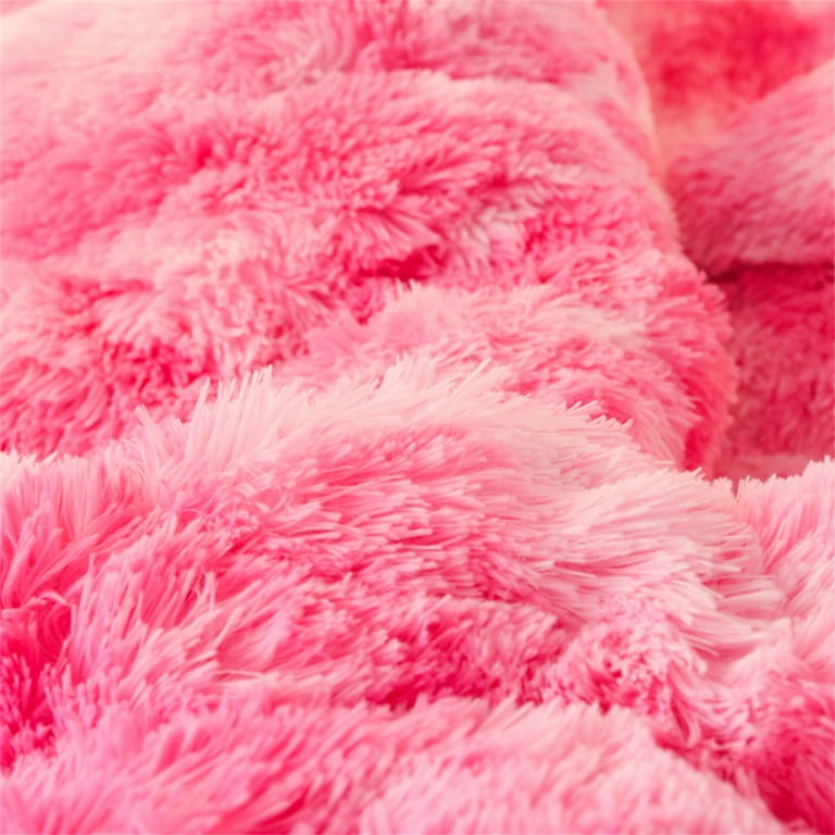 Gusuhome Faux Fur Plush Comforter Set Full/Queen Tie Dye Shaggy Fluffy  Fuzzy Comforter Luxury Ultra Soft Microfiber Bedding Set 3 Pieces  (Comforter x