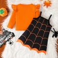thumbnail image 6 of Mercatoo Toddler Baby Girls Halloween Skirt Sets Long Sleeve Ruffle Romper Tops Suspender Dresses 2Pcs Outfit Clothes, 6 of 6
