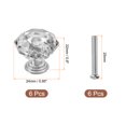 thumbnail image 2 of Uxcell 6 Pcs Crystal Drawer Knobs 24 mm Dresser Pulls Knobs for Cupboard, Clear/Silver, 2 of 6