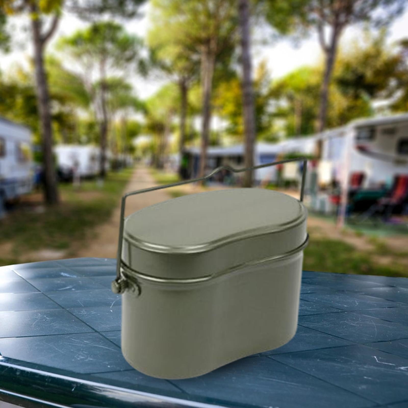 Miulika Lunch Box Bento Box Aluminum Lightweight Pot and Tray Lunch Container Cookware for Camping Picnic Backpacking Fishing Cooking Waist shaped
