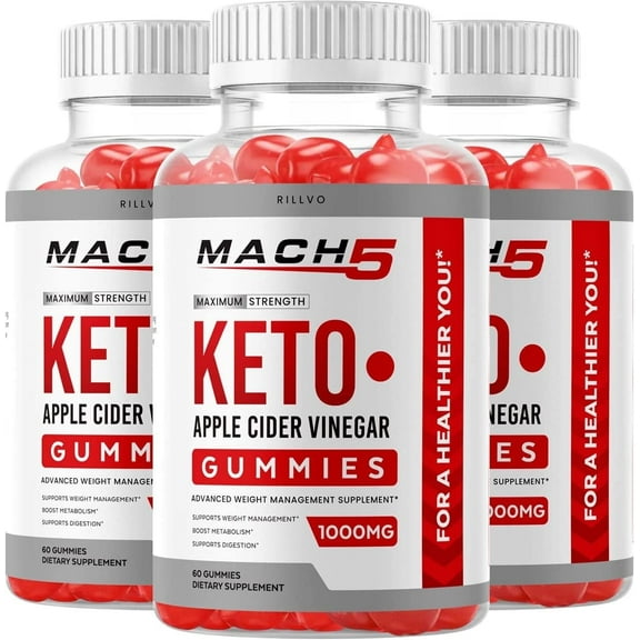 3 Pack Mach5 Keto ACV Gummies Mach 5 Advanced Formula Apple Cider Vinegar Keto Gummies 180 Gummies