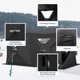 thumbnail image 5 of Outsunny 8 People Ice Fishing Shelter, Pop-Up Portable Ice Fishing Tent with Carry Bag, 2 Doors, Windows & Anchors, Black, 5 of 10