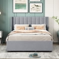 thumbnail image 3 of DreamBuck Full Size Upholstered Bed Frame with 4 Storage Drawers and Headboard, Velvet Upholstered Platform Bed Frame with Wood Slats, Full Bed Frame for Teens, Adults, No Box Spring Needed, 3 of 9