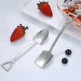 thumbnail image 4 of 2PCS Stainless Steel Shovel Shape Coffee Ice Cream Dessert Spoons Stainless Steel Shovel Coffee Dessert Fruit Watermelon Ice Cream Flat Spoon for Home and Party, 4 of 8