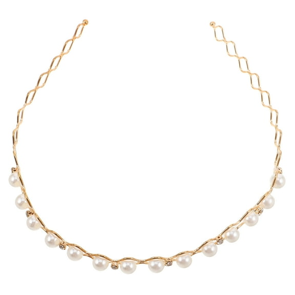 MUSEYA Brides Pearl Wreath Pearl Headband Modern Zinc Alloy 1Pack Secure and Durable for Women Parties
