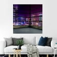 thumbnail image 3 of Idea4wall 2pcs 3D Cityscape Light Night Scene Stick Wallpaper Removable Wall Murals Large Wall Stickers for Home Decoration, 48"x48", 3 of 5
