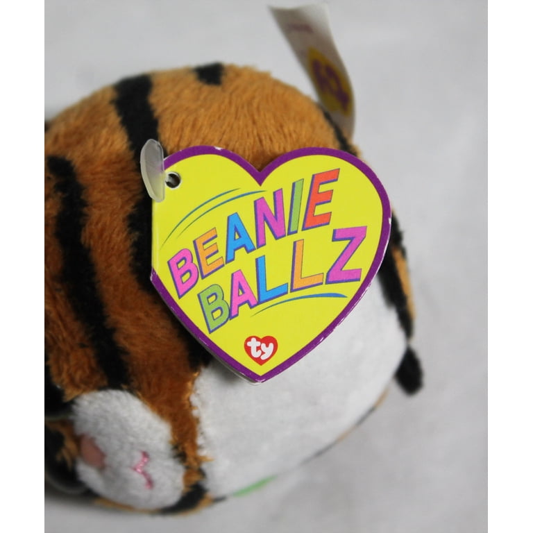 Ty Beanie Ballz (Plastic Key Clip) - Monaco the Tiger - Stuffed